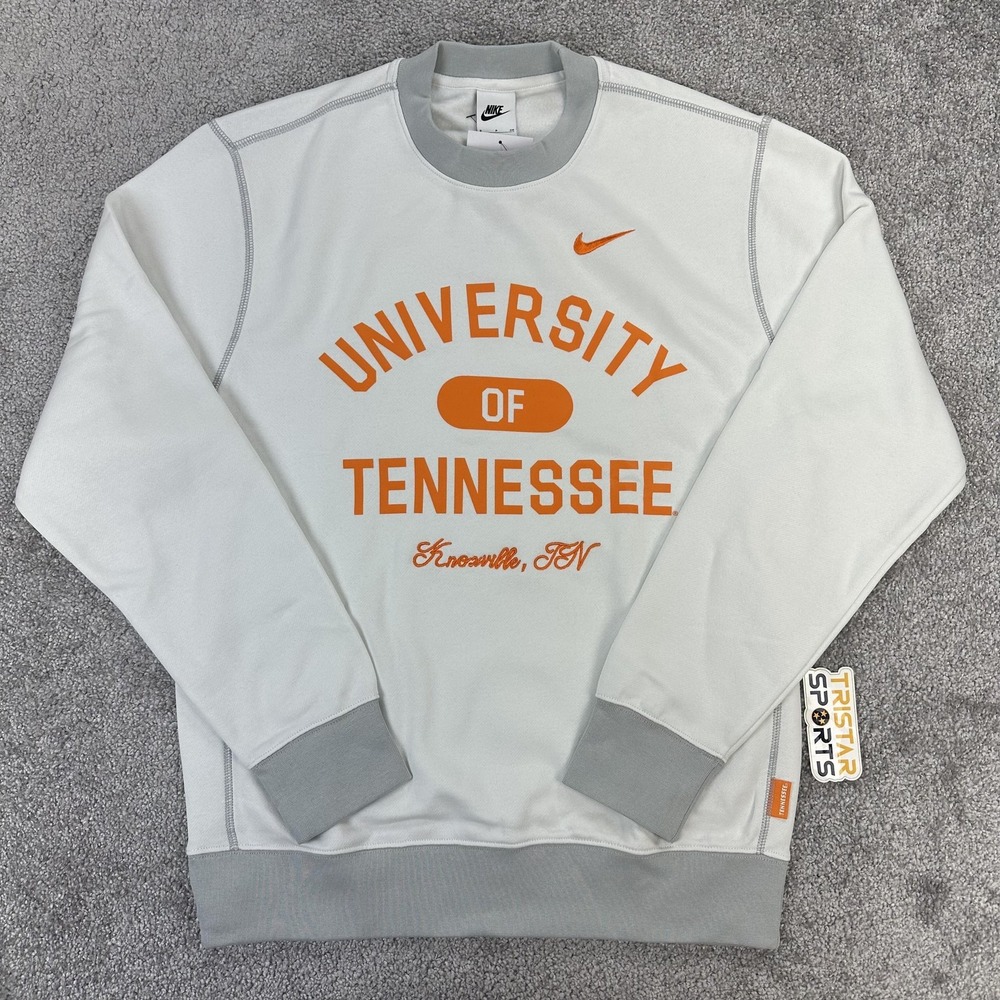Tennessee Volunteers Sweatshirt Mens Small White Gray Nike Crewneck Vols